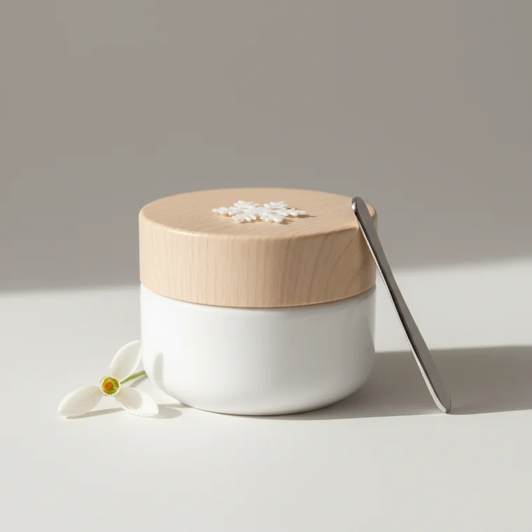 Kobieca twarz w zimowej scenerii, pielęgnacja twarzy na zimę 2026 z naciskiem na nawilżenie i ochronę skóry przed mrozem