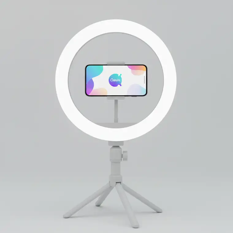 Makijażowe selfie w lustrze z widocznym światłem i telefonem, przykład błędów i trików jak uniknąć błędów przy robieniu selfie makijażu w lustrze