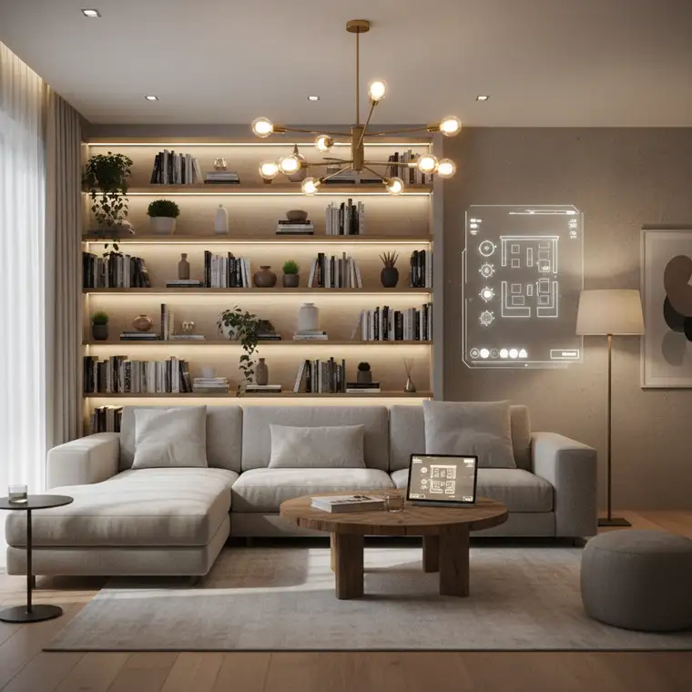 Oświetlenie warstwowe w salonie 2026 jak je zaplanować krok po kroku