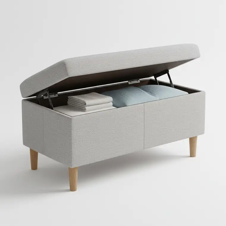 Mała sypialnia 10 m² dla dwóch osób z łóżkiem, szafami i jasnymi kolorami pokazująca funkcjonalny układ mebli bez szafy wnękowej