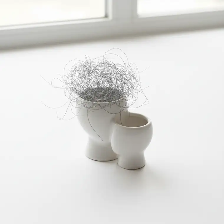 Para siedząca na kanapie, kobieta przeciążona mental load w związku, myśląca o obowiązkach domowych i planowaniu życia rodzinnego