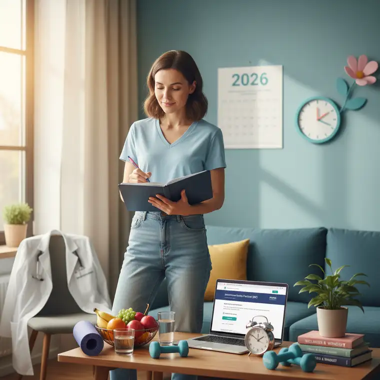 Kobieta po badaniach profilaktycznych odpoczywa w domu, doświadczając ulgi po przełamaniu prokrastynacji zdrowotnej w 2026 roku