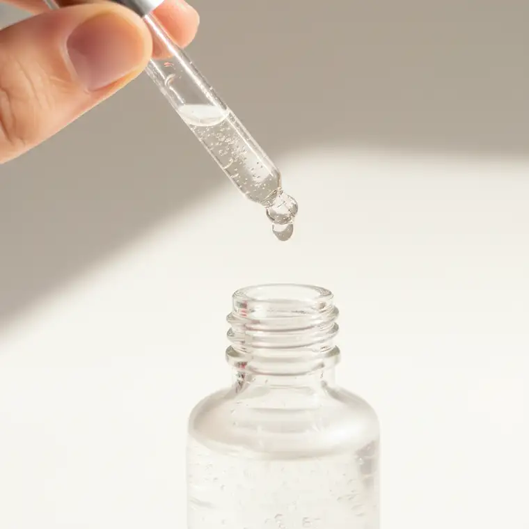 Kobieta wykonująca skin flooding – warstwowe nakładanie kosmetyków na odwodnioną cerę po zimie, aby intensywnie ją nawilżyć